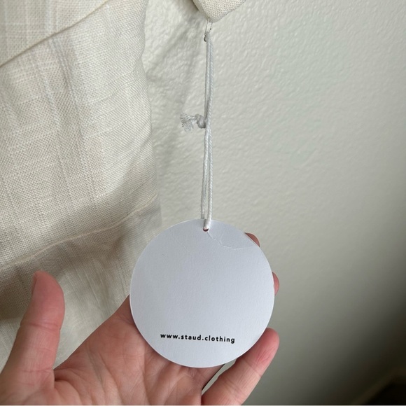 NWT Staud wide leg linen blend jumpsuit cream 2 - Picture 13 of 16